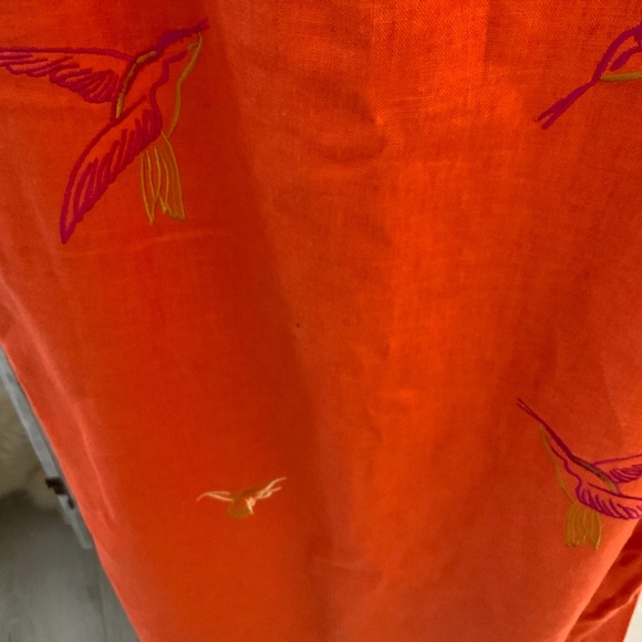 Taurus II orange linen maxi dress - Picture 5 of 7